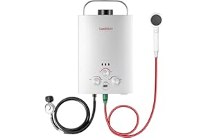 Tankless Water Heater Outdoor, 1.58 GPM, 6L Portable Propane Camping Water Heater with Overheating Protection for Indoor,RV,C