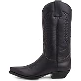 CHUUMEE Men's Fashion Pointed Toe High Heel Embroidered Durable Western Work Cowboy Boots