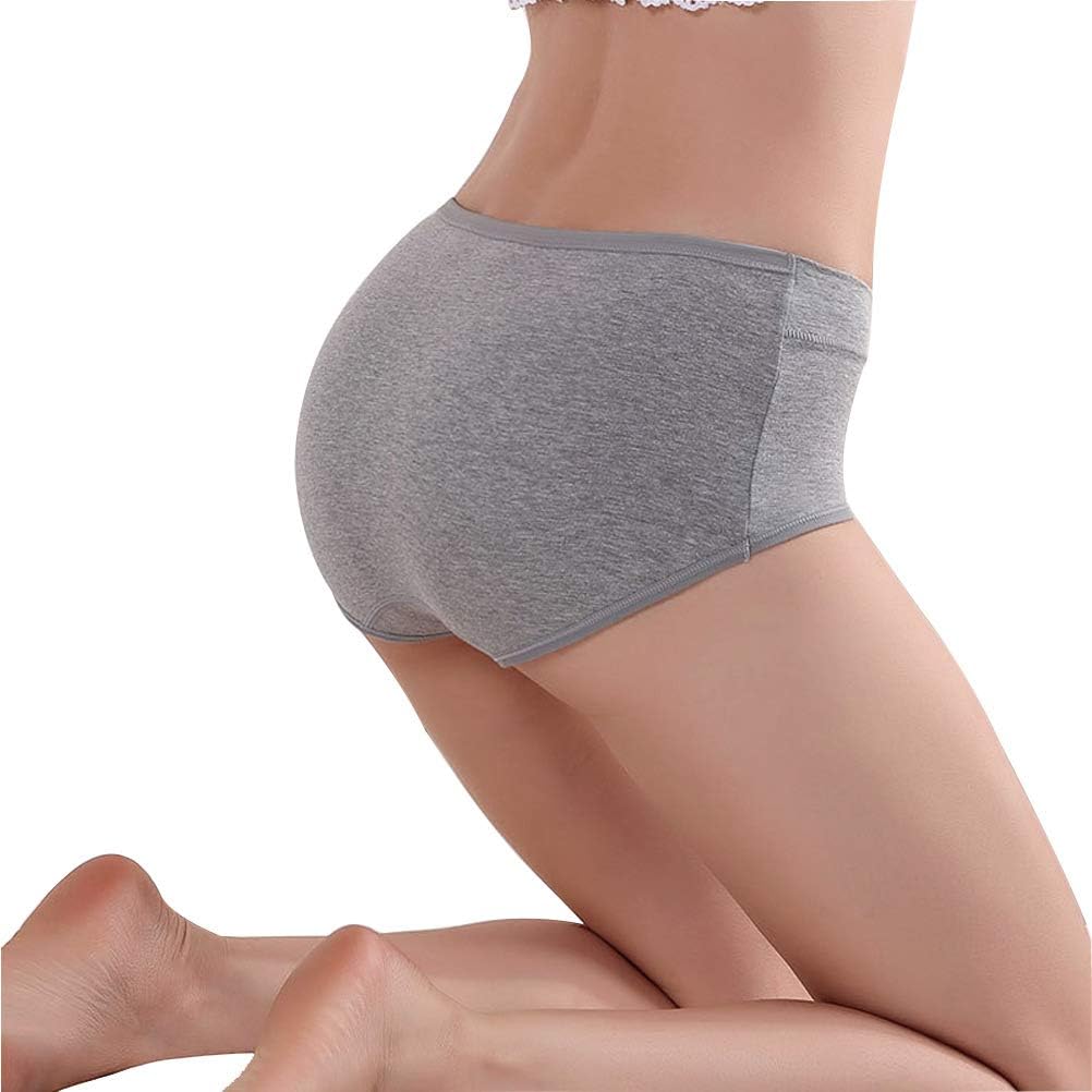Womens Underwear,Cotton Mid Waist No Muffin Top Full Coverage Brief Ladies Panties Lingerie Undergarments for Women Multipack: Clothing