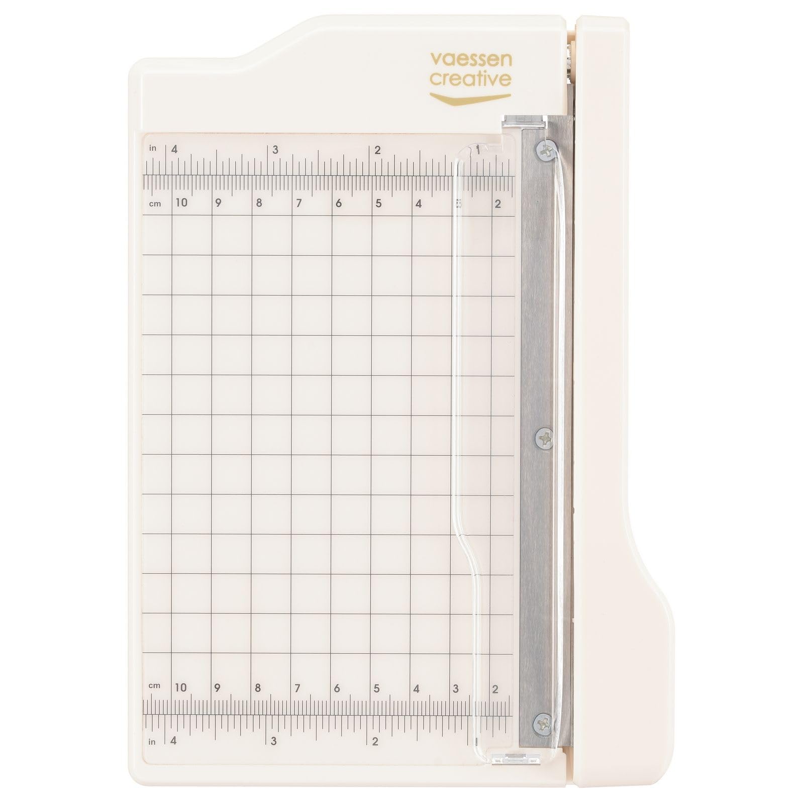 Mini Guillotine Paper Cutter, 4 x 6 inches, White/Pink