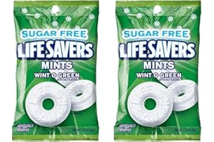 Life Savers Wint O Green Sugar Free Mints - Packaged by Kensington Valley Trading - Perfect for On the Go Snacking - Great For Sharing with Friends and Family