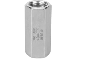 Air Check Valve, 304 Stainless Steel Hex BSPP Female Thread Non Return Check Valve One Way Air Check Valve Replacement for Co