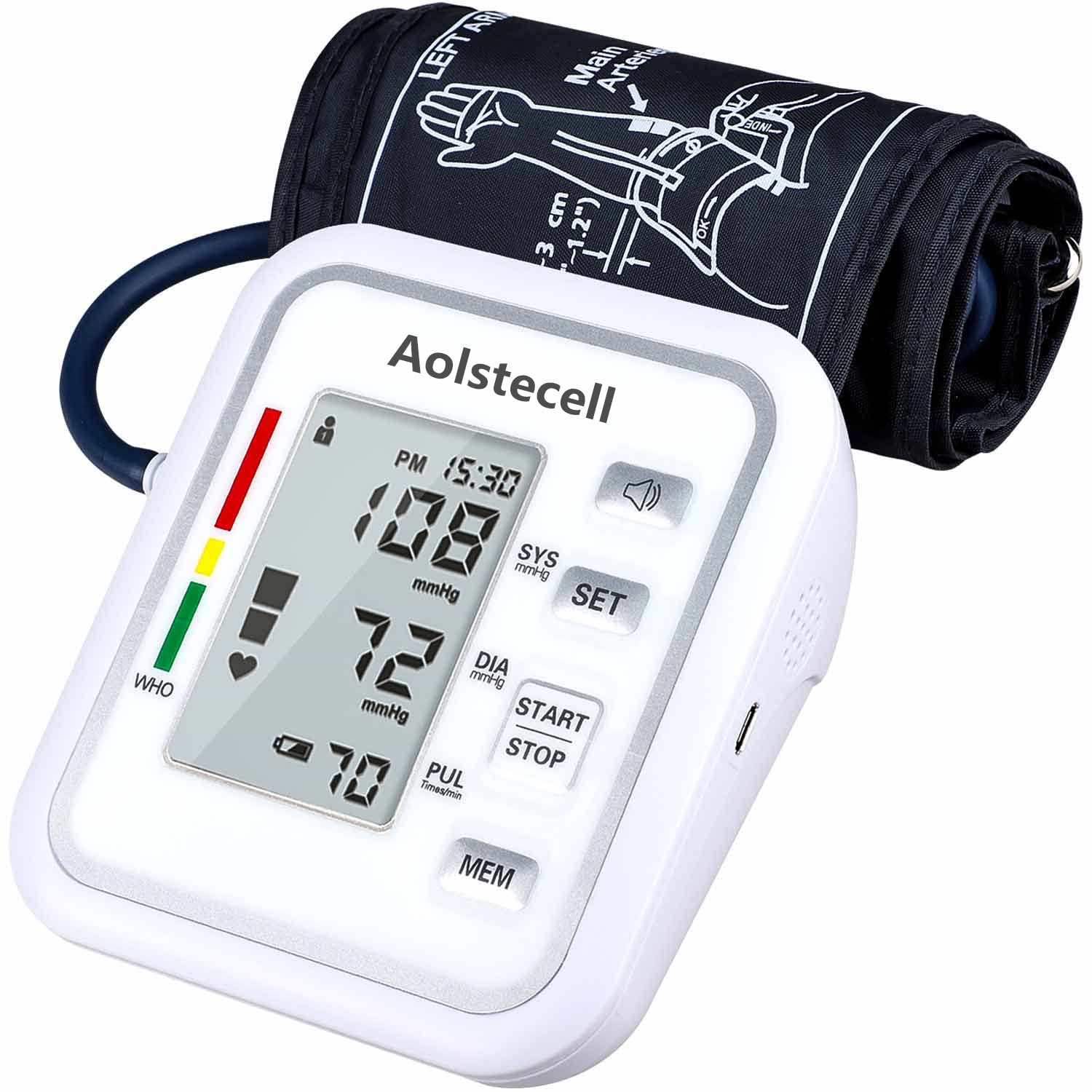 Blood Pressure Monitors Large Cuff, Digital Upper Arm Blood Pressure Machine, 2X 99 Sets Memory, USB Rechargeable Home Use BP Machine with Arrhythmia Detection Memory Function