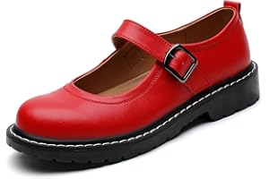 QHH Mary Jane Shoes Women Mary Janes for Women Flats Oxford Round Toe Non-Slip Casual Shoes Comfortable Dress Shoes Cute School Shoes for Teen Girls Womens Ladies