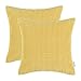 CaliTime Throw Pillow Covers Pack of 2 Comfy Corduroy Corn Striped Waffle Decorative Cushion Cases for Couch Sofa Bed Farmhouse 18 X 18 Inches Gold Yellow