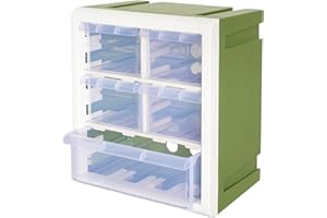 AERKAA Small Parts Organizer with 5 Drawers,Green