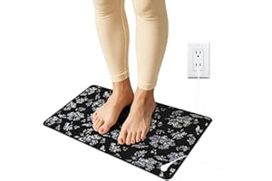MIUQAOKL Printed Grounding Mat 11.8"x23.6" with 15ft Wire, Earth Connected Therapy, Grounding Mat for Feet,Desk,Bed