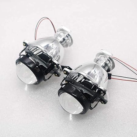 Amazon H1ヘッドライトバルブを使用した1 8インチミニバイキセノンプロジェクターレンズヘッドライト2個セット ハイロービーム オートライト変換キット シュラウド付き 車のヘッドライト オートバイヘッドライト オートライト修理用 ヘッドライトアセンブリ パーツ