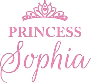 Princess Sophia Wall Decal is a Vinyl Wall Decal Displaying a Room Girl Decor, a Great Wall Art, Name Sign or Accessories for a Girl Bedroom, Similar to Stickers and Posters - Soft Pink