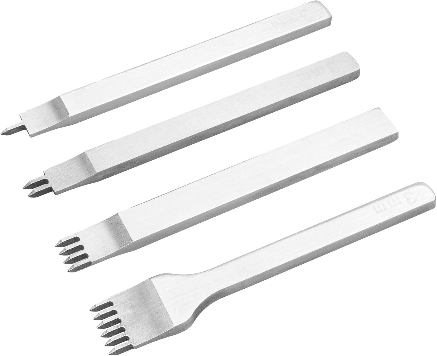4Pcs Leather Chisel Leather DieSteel Chisel Prong Hole Piercing, 1/2/4