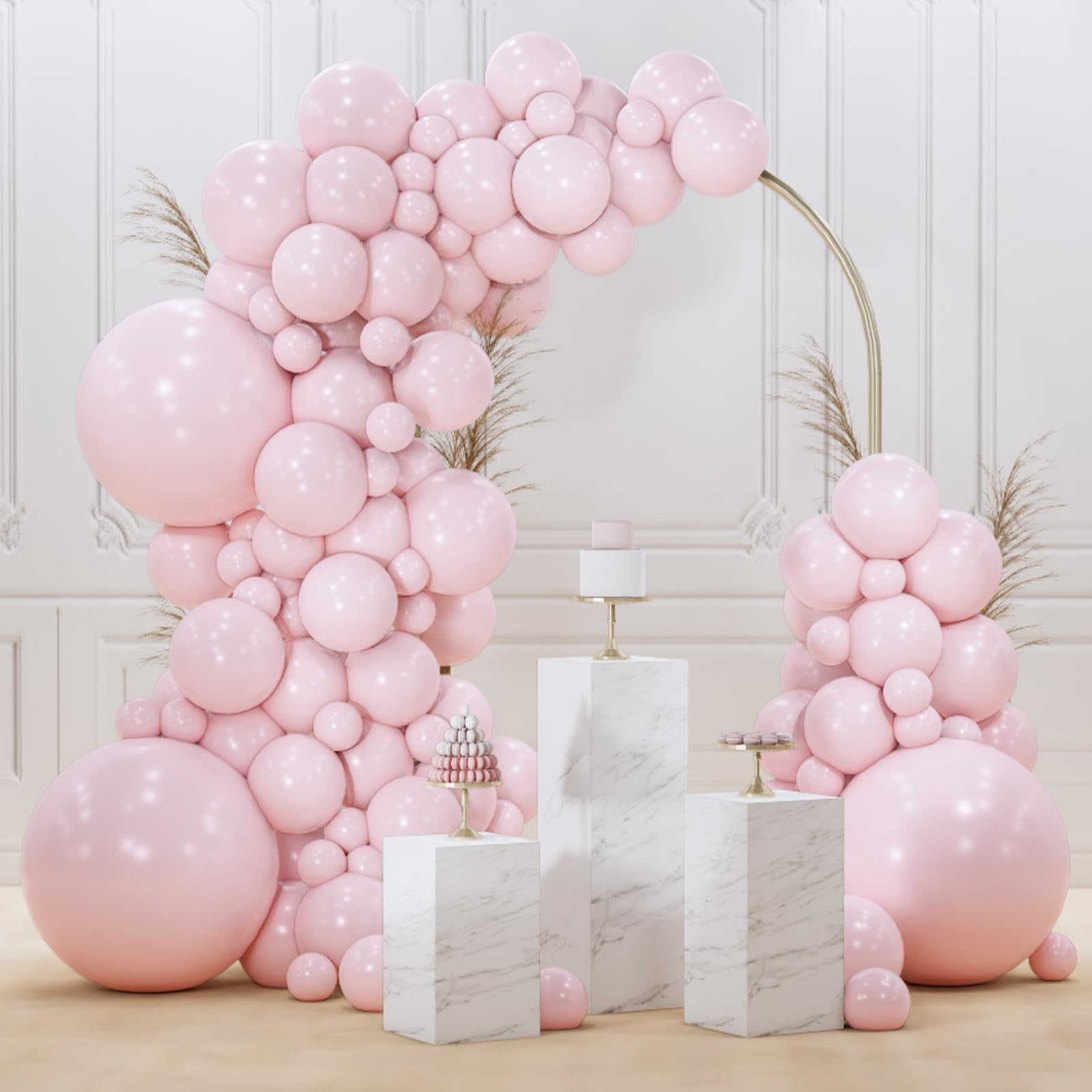Photo 1 of PartyWoo Pale Pink Balloons 85pcs Different Sizes of 18 12 10 5 Inch Light Pastel Baby Pink Balloon Arch Kit for Engagement Bachelorette Baby Shower Easter Birthday Party Decorations Pink-Q01