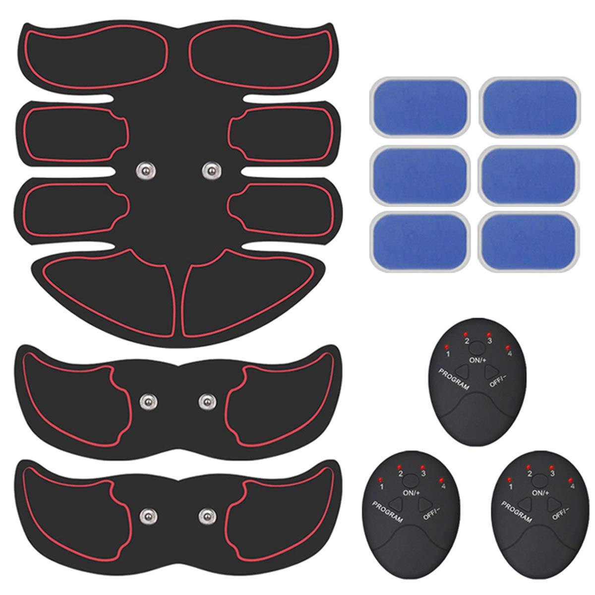 EMS 腹筋ベルト INKERSCOOP腹筋パッド 2018最新デザイン 8パッド 強化版 腹筋マシン ダイエットパッド10段階調節 6モード 電池式 多機能 男女兼用 互換パッド6枚付属 健康機械 日本語説明書