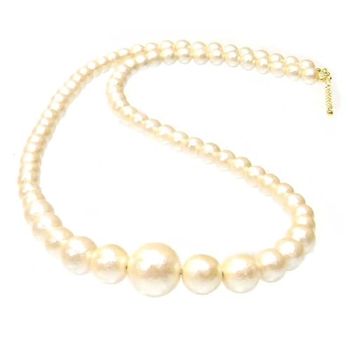 Amazon コットンパールネックレス 大粒使用 16mm 12mm 10mm 8mm 65cm