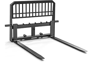 YITAMOTOR 45" Pallet Forks Frame Attachment with 48" Pallet Forks Forklift Blades, 4000 lbs Capacity with 3 Spear Sleeves for Kubota Bobcat Skid Steer Loaders Tractors