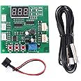 PWM Driver Module, DC 12V 24V 48V PWM 4-Wire Fan Temperature Controller with Digital Display 2 Channel Temperature Governor for PC Fan/Alarm