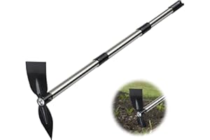 LCOKEIY Garden Hoe, 2 in 1 Hoe Garden Tool with 60 Inch Adjustable Handle, Multi-Purpose Sharp Gardening Hoe for Ddigging,Cutting Root, Loosing Soil
