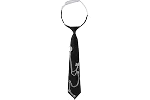 FEOYA Ties for Women Punk Metal Chain Black Necktie for Girl School Uniform Shirt Party Prom Business Accessory