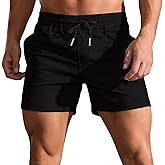 Mens 5" Shorts Cotton Casual Classic Fit Elastic Waist Summer Daily Wear Workout Short