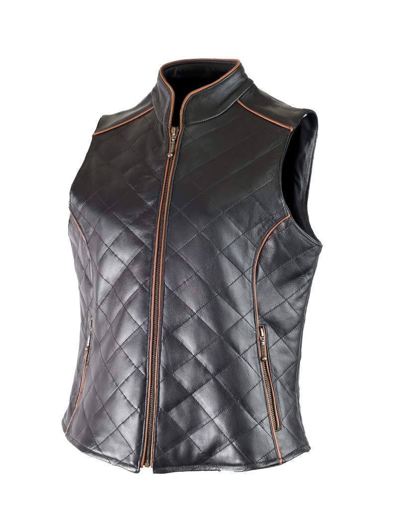 Womens Leather Vest Genuine Lambskin Leather Vest Womens Vest ''Rome'' Handmade
