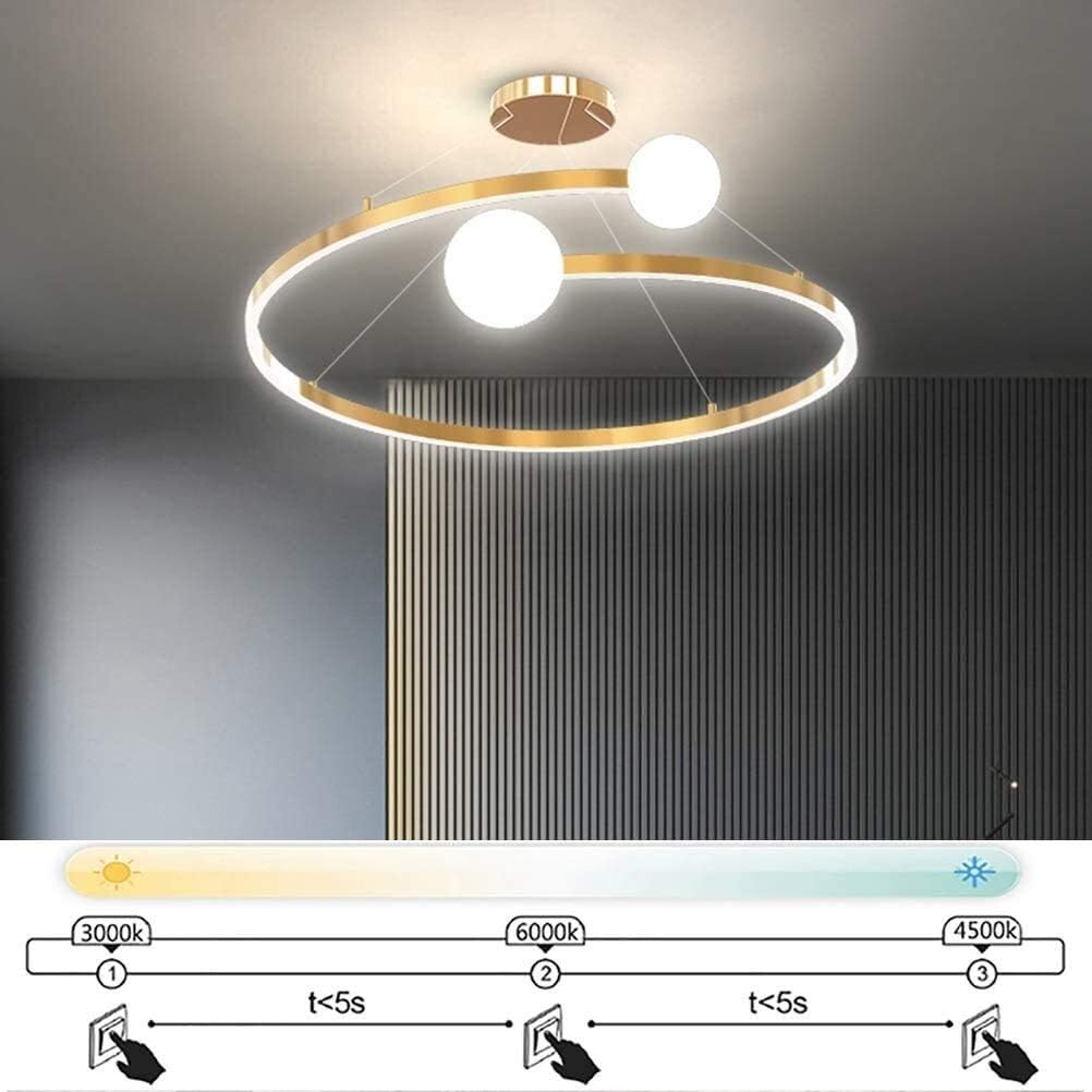 36W Lámpara colgante LED de Droplight Oro Diseño Moderno comedor silla