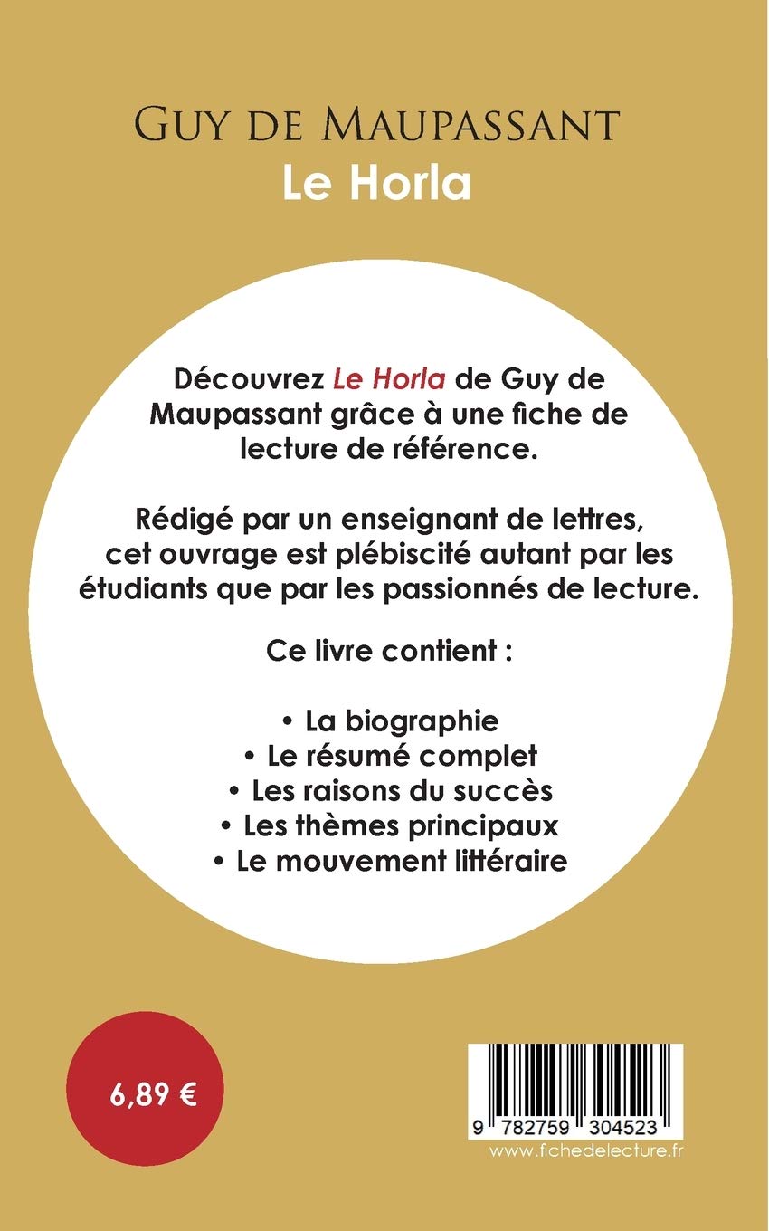 Fiche De Lecture Le Horla Etude Integrale Paideia Education French Edition Maupassant Guy De 9782759304523 Amazon Com Books
