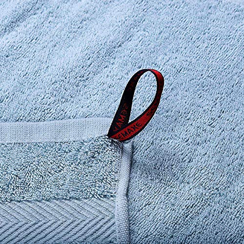 SEMAXE Luxury Bath Towel Set. Hotel & Spa Quality. 2 Large Bath Towels, 2 Hand Towels, 4 Washcloths. Premium Collection Bathroom Towels. Soft, Plush and Highly Absorbent. (Set of 8, Ice Lake Blue) - Thumbnail 3