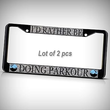 Amazon Com Set Of 2 Pcs I D Rather Be Doing Parkour Black Metal