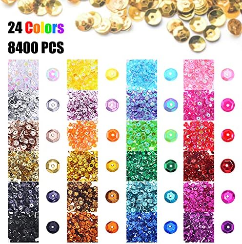 Colorful 1-inch diameter sequins in various colors.