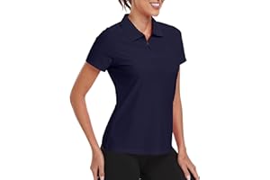MoFiz Women's Golf Polo Shirt Short Sleeve UPF 50+ Collared 1/4 Zip Tennis Tops Quick-Dry Lightweight Cooling Athletic Shirt