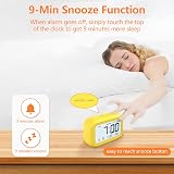 DOOMAY Digital Alarm Clock Bedside Battery Powered LCD Display Yellow view 4