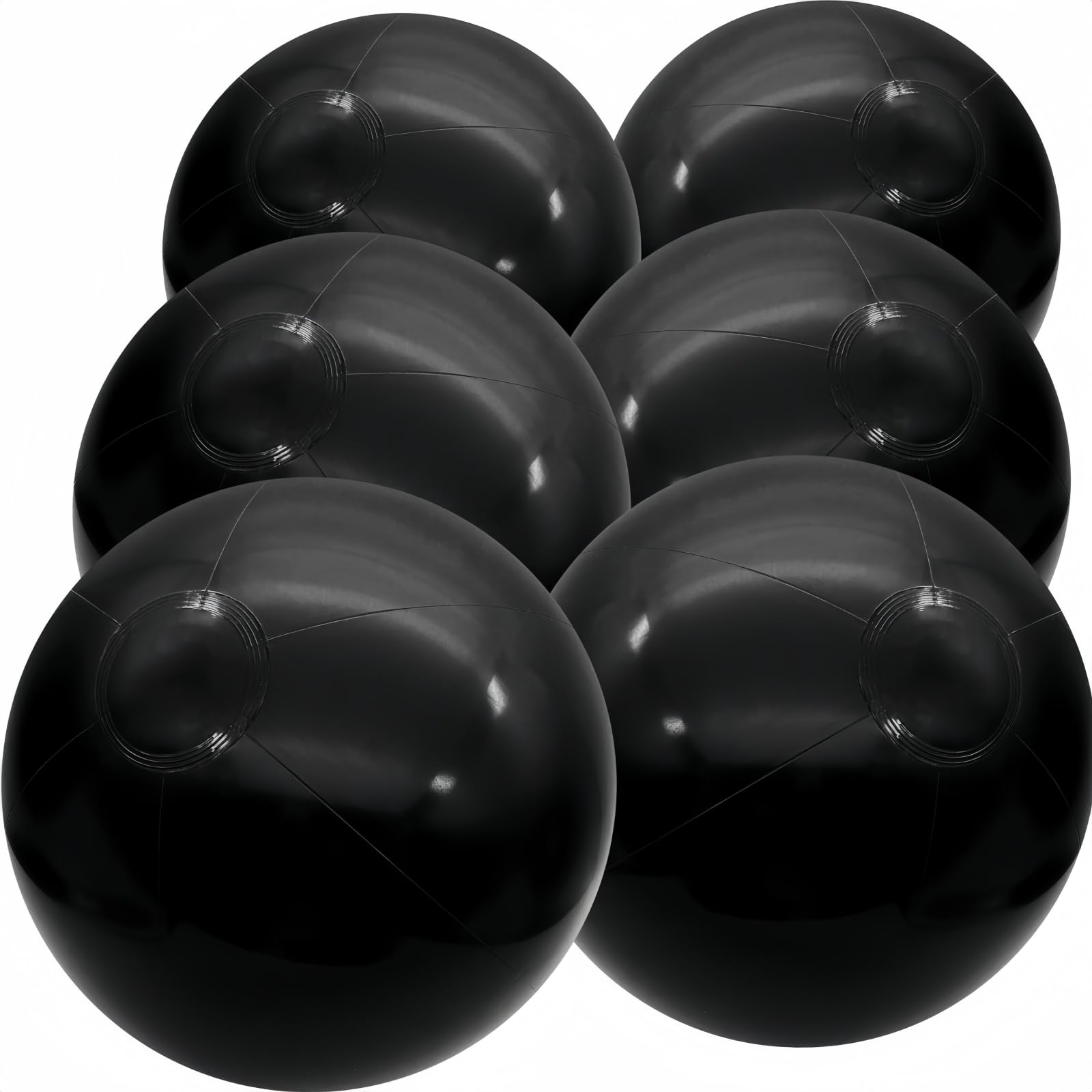 Photo 1 of GCQJOQ Inflatable Beach Balls, Solid Black, 12 Inch Diameter, Set of 6, for Parties, Beach, Pools & Play