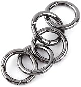 VBESTLIFE 5PCS Zinc Alloy Round Carabiner Snap Hook Keychain Buckle 28mm Black view 8