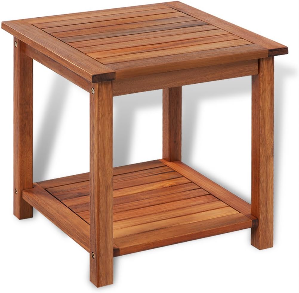 Amazon Com Festnight 2 Tier Side Table Acacia Wood Sofa And Couch