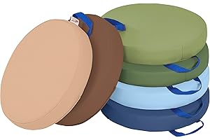 ECR4Kids SoftZone Floor Cushions, Round, Flexible Seating, Earthtone, 6-Piece