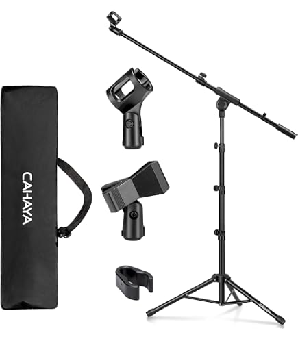 Support Rotatif Pour Microphone 55 Cm - Clip Réglable Pour Micro, Téléphone Ou Tablette, Idéal Streaming