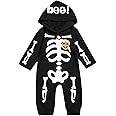 Singcoco Baby Boy Girl Halloween Newborn Skeleton Outfit Skull Hoodie