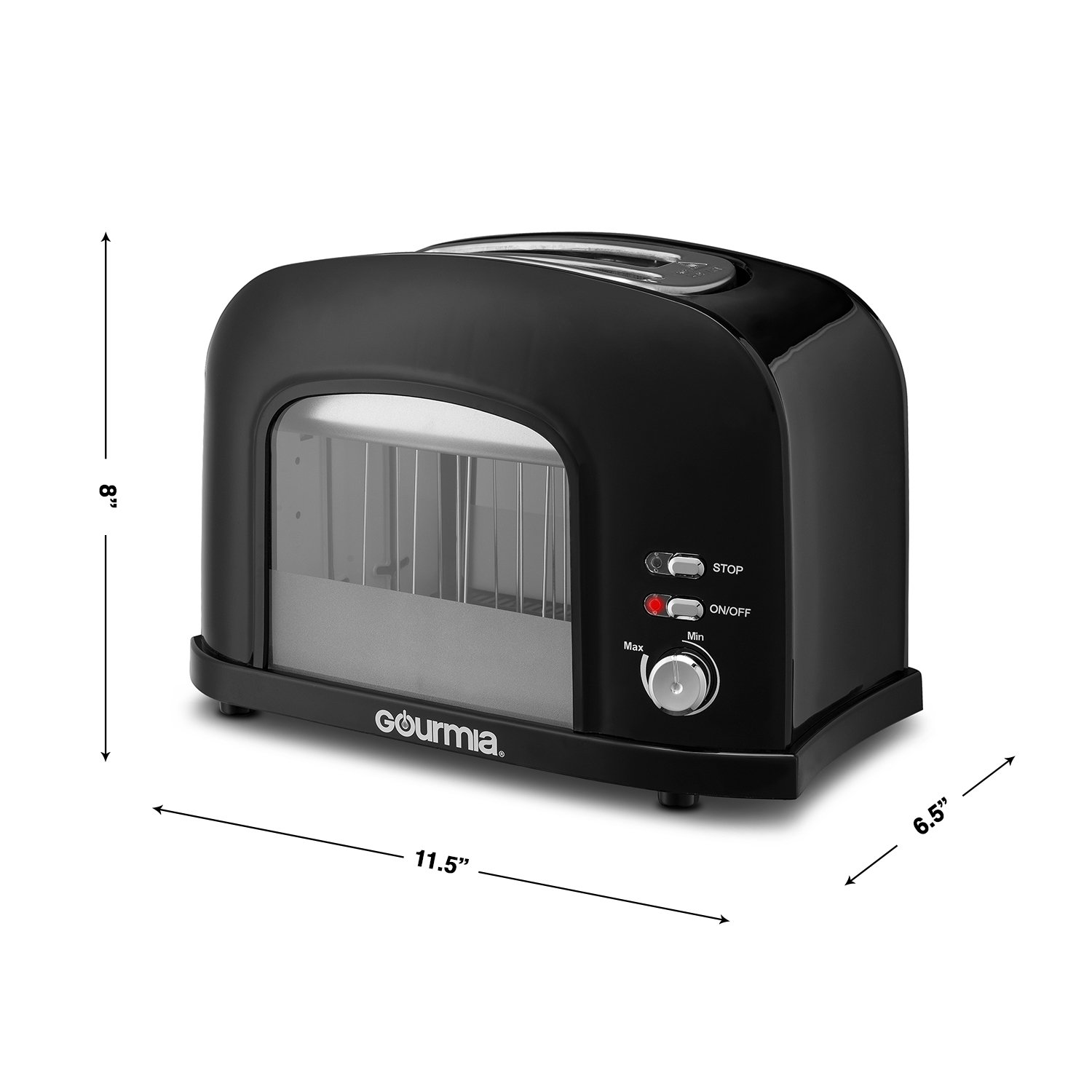 Gourmia GWT230 2 Slice Motorized Toaster With See Through Window