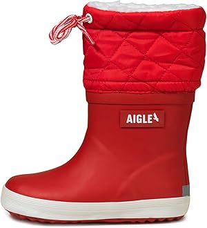Aigle Jungen Unisex Kinder Giboulée 2 Gummistiefel, Red White, 33 EU
