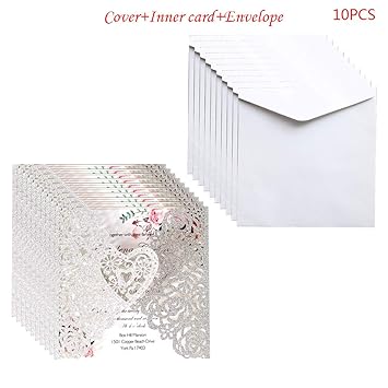 Amazon Com Qingchin 10pcs Glitter Cut Rose Heart Shape Wedding