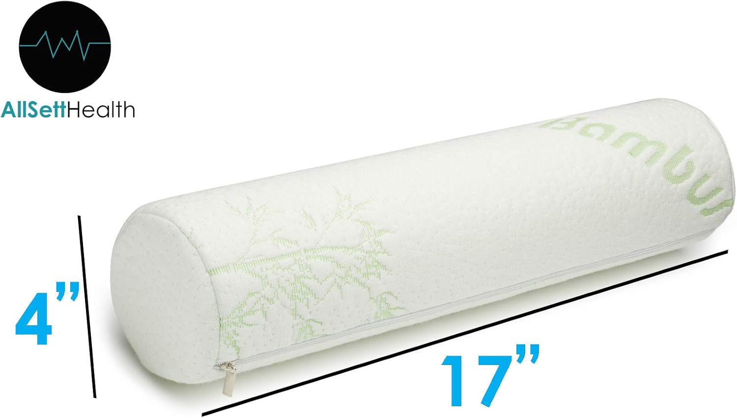 2 Pack Bamboo Cervical Neck Roll Memory Foam Pillow, Bolster Pillow, Round Neck Pillows Support for Sleeping | Bolster Pillow for Bed, Legs, Back and Yoga | 4 Inch Diameter x 17 Inches Long: Health & Personal Care