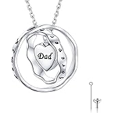 Ladytree Cremation Urn Necklace for Ashes 925 Sterling Silver Forever in My Heart Keepsake Memorial Pendant Waterproof Urn Jewelry for Women Men