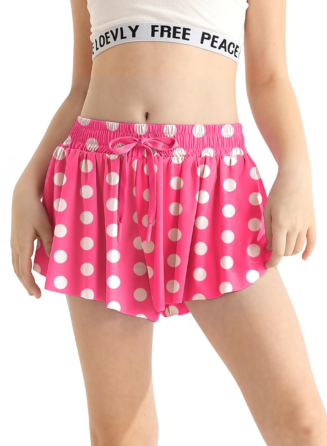 Butterfly Shorts Girls Cute Pink Polka Dots with