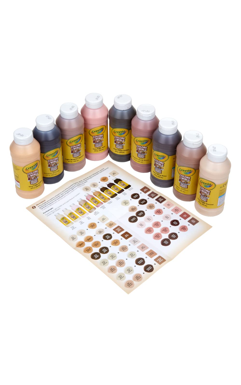 Crayola Colors Of The World Washable Paint - 8oz (9ct), Bulk Skin Tone Paint, Kids Arts & Crafts Supplies, For Teachers & Classrooms