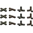 12PCS Fitting 16MM 4 Types Stable Support Heavy Duty Greenhouse Frame Building Connector Black Suitable for Grape Trellis Sunscreen Shed Gardening