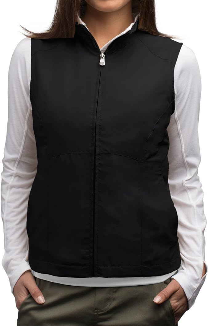 SCOTTeVEST RFID Travel Vest for Women 2Way Zipper Black Medium