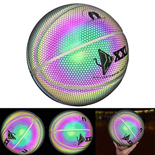 ALEXTREME Light Up Basketball,Luminous Basketball Night Game Street PU Glowing Rainbow Light Children Training Tool,Glowing Basketball