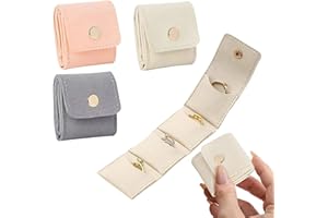 Joiverie 3PCS Mini Travel Jewelry Bag,Small Travel Jewelry Organizer Case,Foldable Multifunctional Travel Jewelrys Pouch with