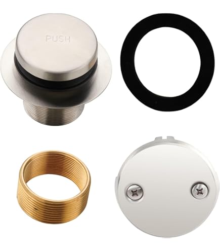 Danco 88981 Touch-Toe Bath Drain Trim Kit - Brass Chrome Finish (Fits 1-1/2 & 1-7/8)
