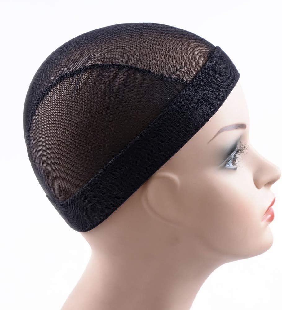 Rismale Hair Black Wig Caps For Making Wig Spandex Net Elastic Dome Cap Glueless Wig Caps Breathable Mesh Cap Weaving Elastic Nylon