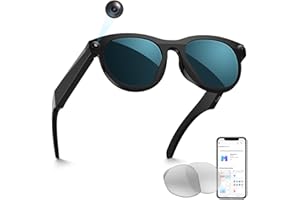 Hadrsion Smart Glasses with Camera,Bluetooth AI Sunglasses,Translation/Voice Control/Music Play for Travel, Conferences &amp; Vlogging Unisex（Black）5.0 out of 5 stars 31 offer from $62.99